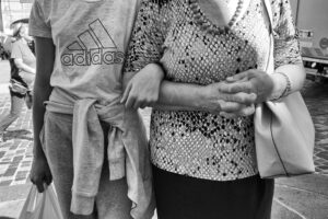 Grandmother Shopping with her Granddaughter at Thursday Market, Bassano del Grappa, Italy (2019)