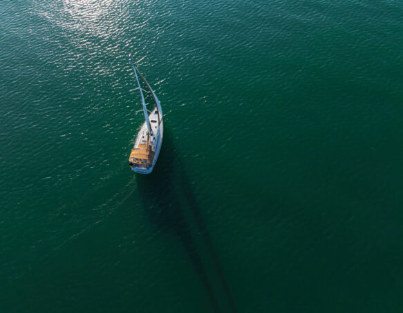 First mates, the colgates sailboat from an aerial view